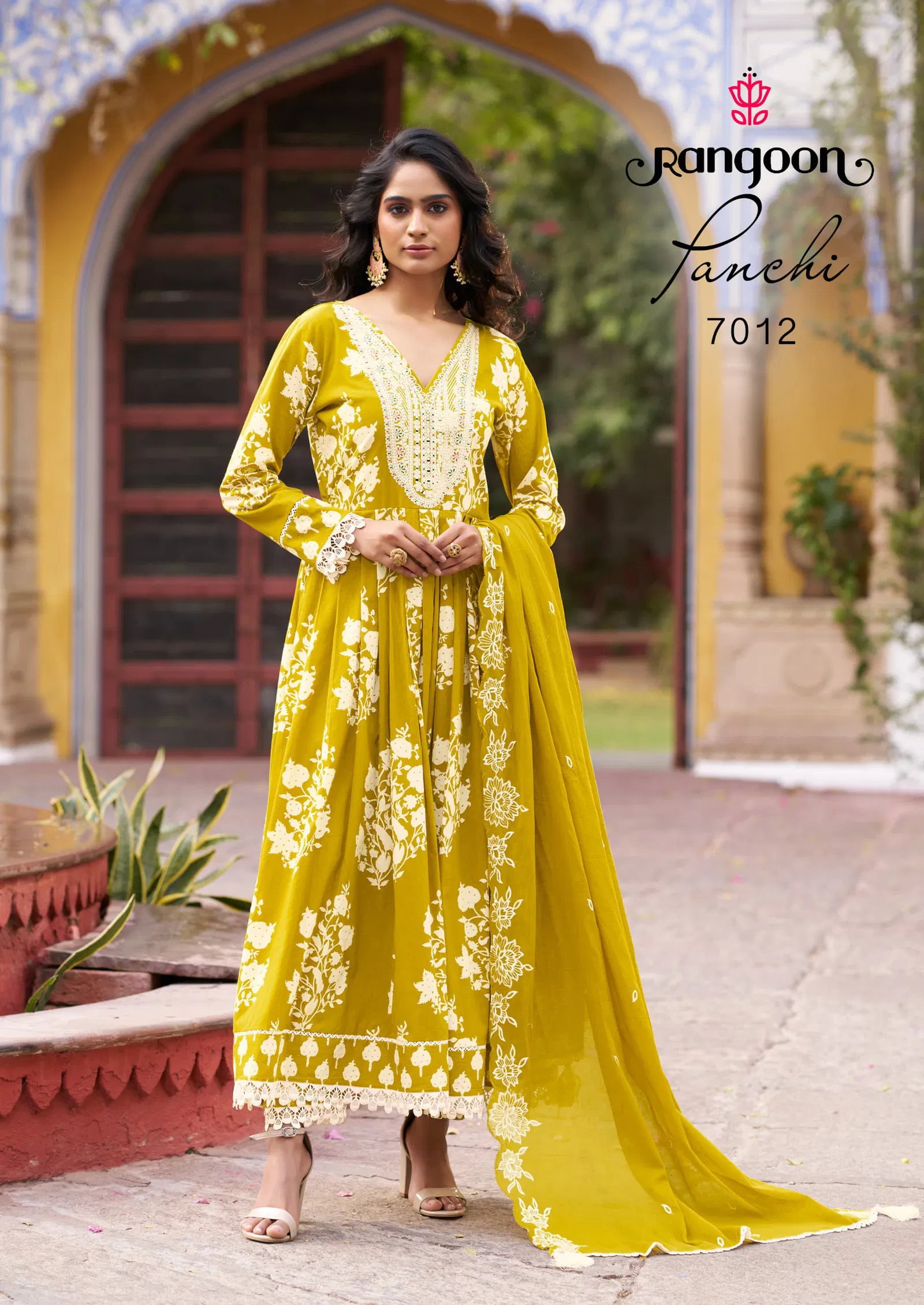 Panchi By Rangoon Cotton Printed Wholesale Kurti With Bottom Dupatta In India